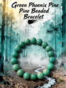 Green Phoenix Pine Bracelet | Symbolizes Good Fortune | Strength and Longevity | Helps Regulate Emotions | Attracts Wealth and Wisdom | Serves as Emotional Support | Blessed by a Taoist Priest summerwins