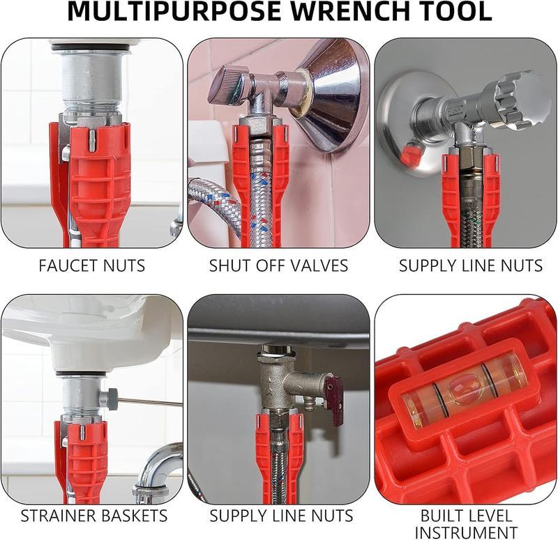 14-in-1 Multi-functional Wrench for Toilet, Sink, Bathroom, Kitchen Plumbing Installation and Repairs faucet wrench pipe 14-in-1 Multi-functional Wrench for Toilet, Sink, Bathroom, Kitchen Plumbing Installation and Repairs faucet wrench pipe