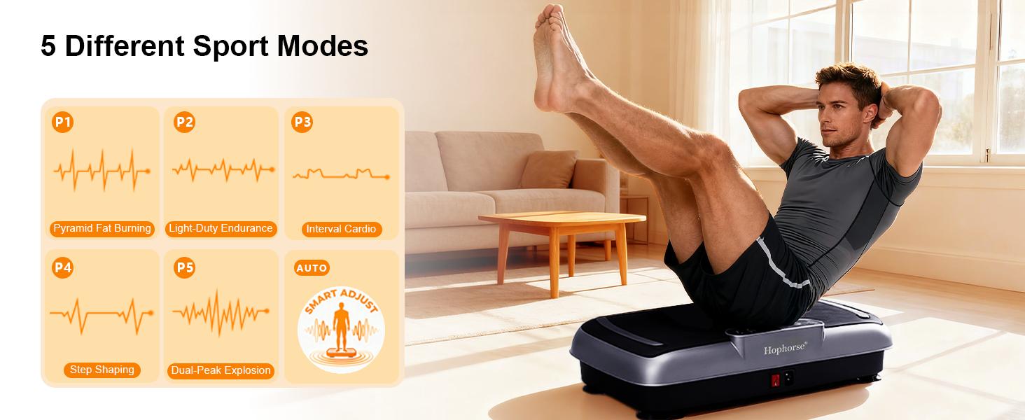 HopHorse 400LBS Vibration Plate Exercise Machine Vibrating Plate Exercise Machine with Bluetooth and LED Display, Whole Body Workout Vibration Platform Workout Equipment for Women Men Home