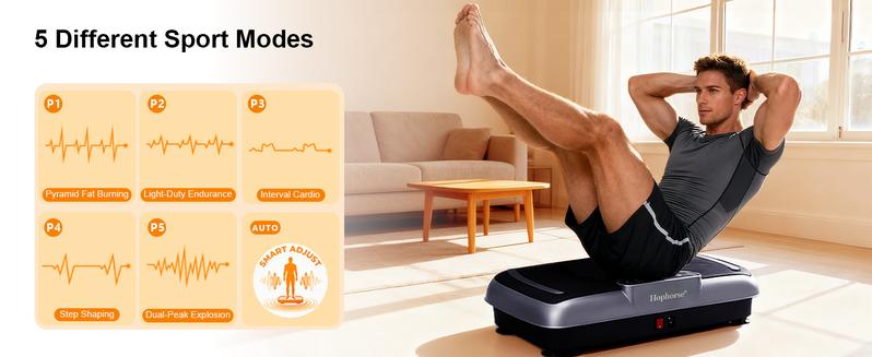 HopHorse 400LBS Vibration Plate Exercise Machine Vibrating Plate Exercise Machine with Bluetooth and LED Display, Whole Body Workout Vibration Platform Workout Equipment for Women Men Home