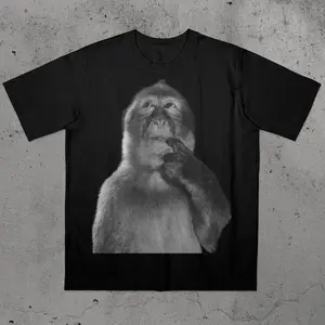 Humorous Monkey T Shirt Featuring Ridiculous Memes and Retro 90s Vintage Styles