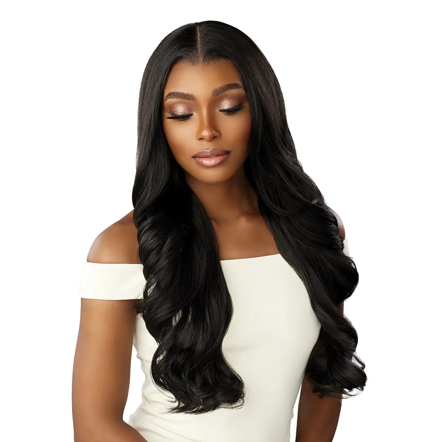 Sensationnel Crowned Edge 13x5 HD Lace Frontal Wig, 26 Inch Body Wavy Style, Glueless with Pre-Plucked Widow's Peak Hairline, Lace Frontal Wigs, Body Wavy Wigs