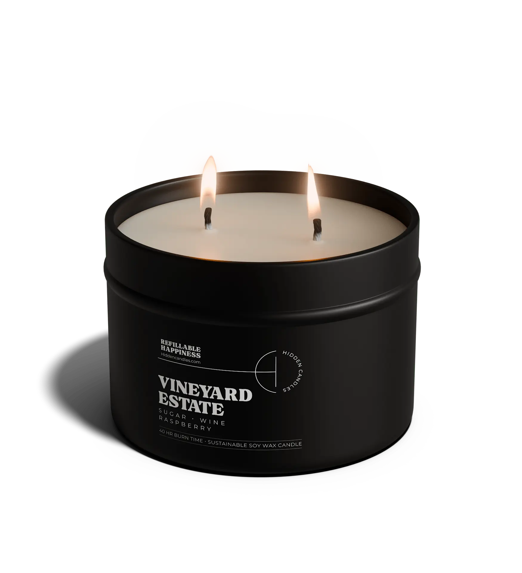 Vineyard Estate – Candle Refill for Hidden Candles | Wine-Inspired Scent, 10.6 oz Soy Wax