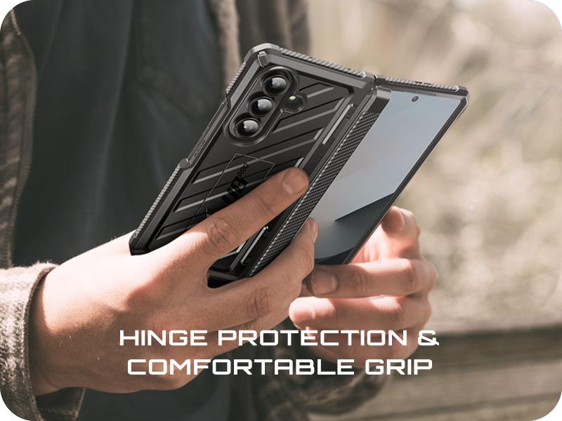 SUPCASE for Samsung Galaxy Z Fold 7 Case with Kickstand UB Pro Built-in Tempered Glass Screen Protector Hinge Coverage Military-Grade Protection Full-Body Heavy-Duty Rugged Phone Case MagSafe Compatible Anti-Slip Grip support magnetic wireless