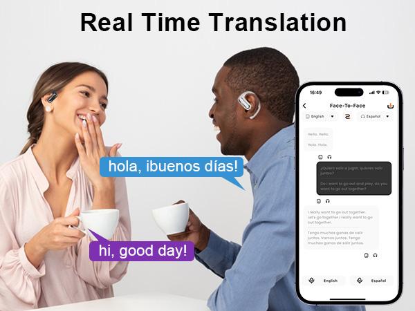 Z--ZIHNIC S16 AI Translation Earbuds, Smart LED Touchscreen, Multi-Mode Bluetooth, Real-Time App Voice Translator, IPX5 Waterproof