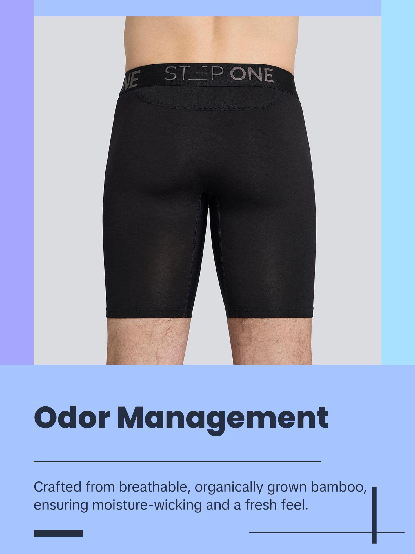 Step One Men's Boxer Brief Sport- Stallions, Anti-Chafe, Breathable Bamboo Fabric, UltraGlyde Panels, Hidden Elastic Pouch, Premium Underwear, Athletic Daily wear