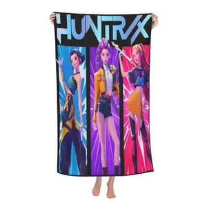 K-POP Bath Towel, Quick-Dry Microfiber Beach Towel - Super Absorbent & Sand-Resistant, for Swimming, Yoga, Travel, Pool & Outdoor Activities