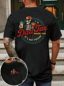 Skeleton Print T-Shirt – Casual Summer Crew Neck Tee – Fashion Men's Top for Daily Wear