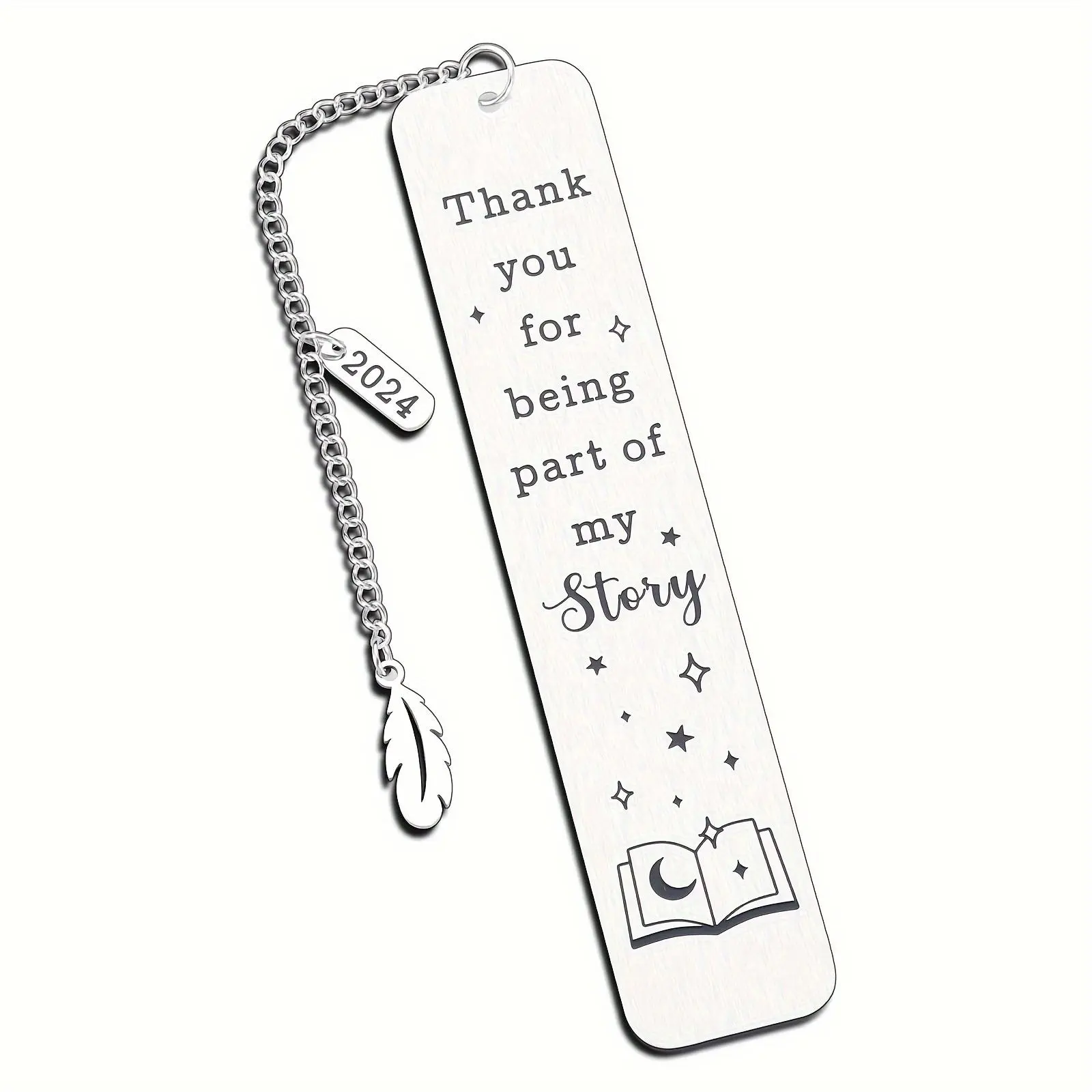 Bookmark, 1 Count Stainless Steel Bookmark with Chain, Teacher Appreciation Gift, Bookmark for Teacher, Office Stationery & Supplies