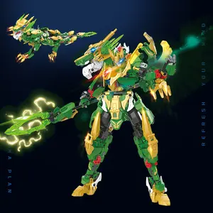 Mythical Guardian Mecha Building Blocks | 2-in-1 Beast & Robot