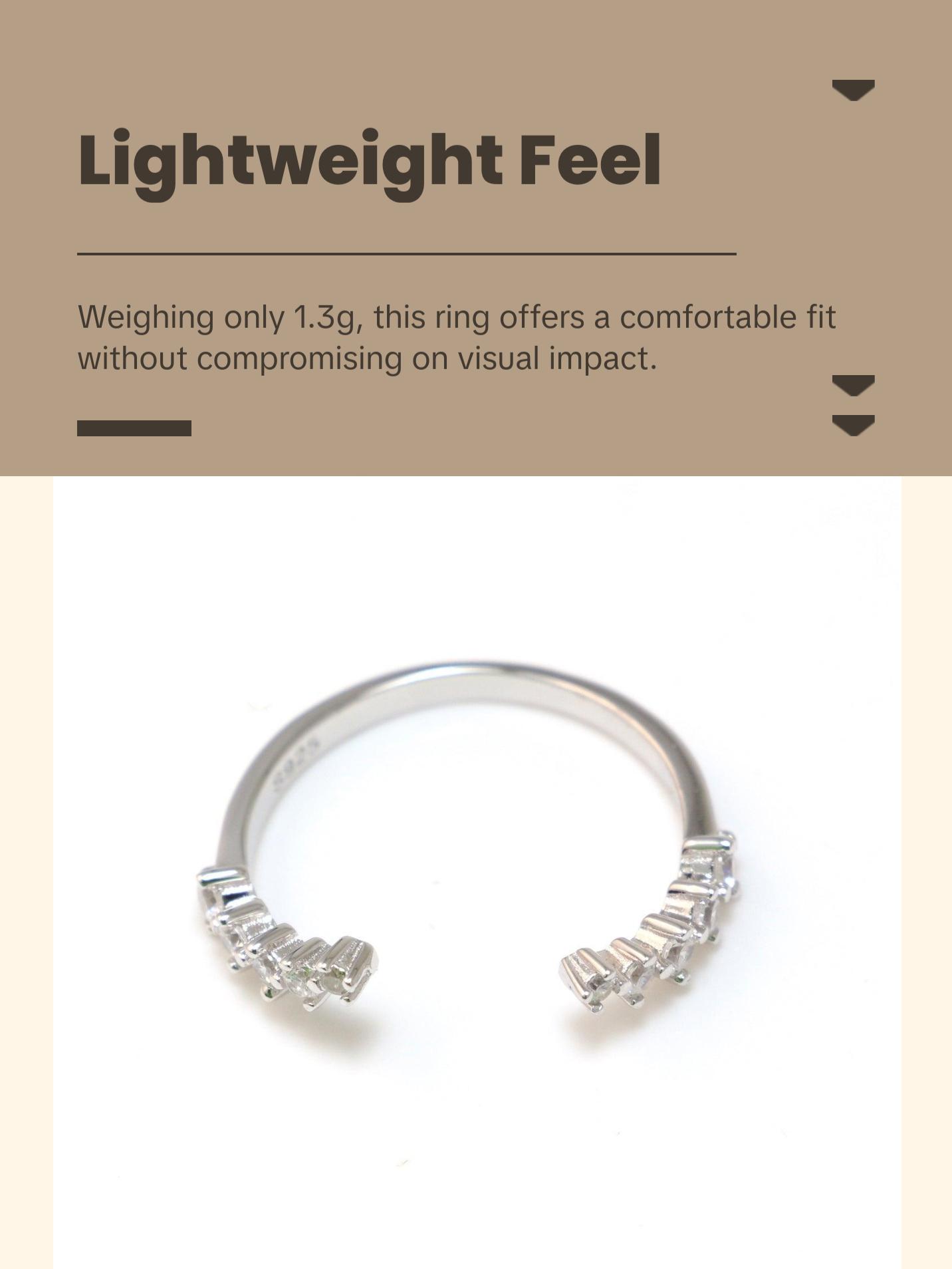 White CZ 925 Sterling Silver Ring with Round Center Stone