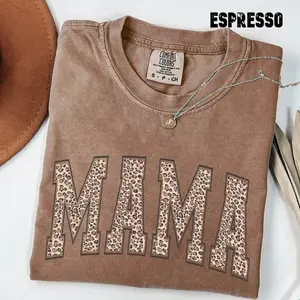 Comfort Colors Leopard Mama Shirt, Mothers Day Gift, Mom Shirt, Retro Mama Shirt, Gift For Mom, Mama Shirt, Leopard Mama T-Shirt