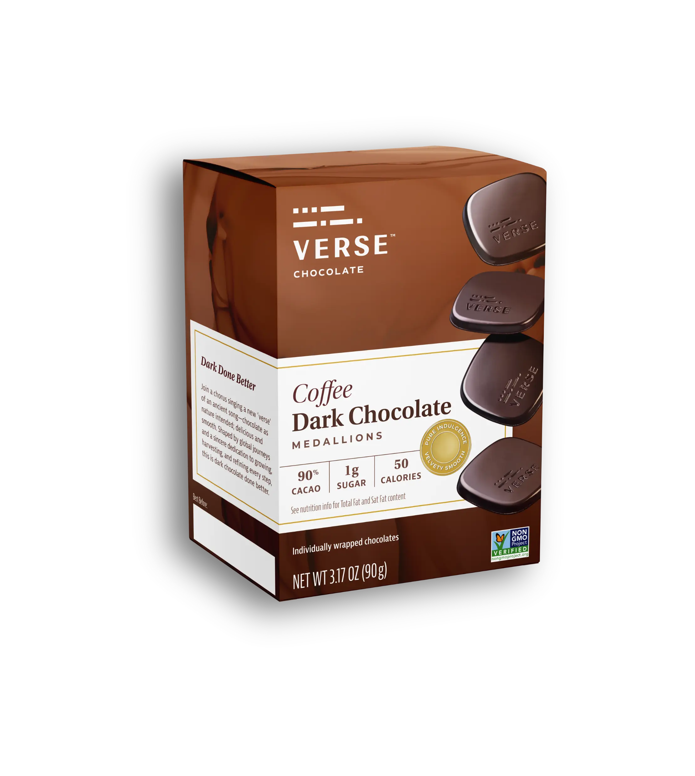 Coffee 90% Dark Chocolate Squares