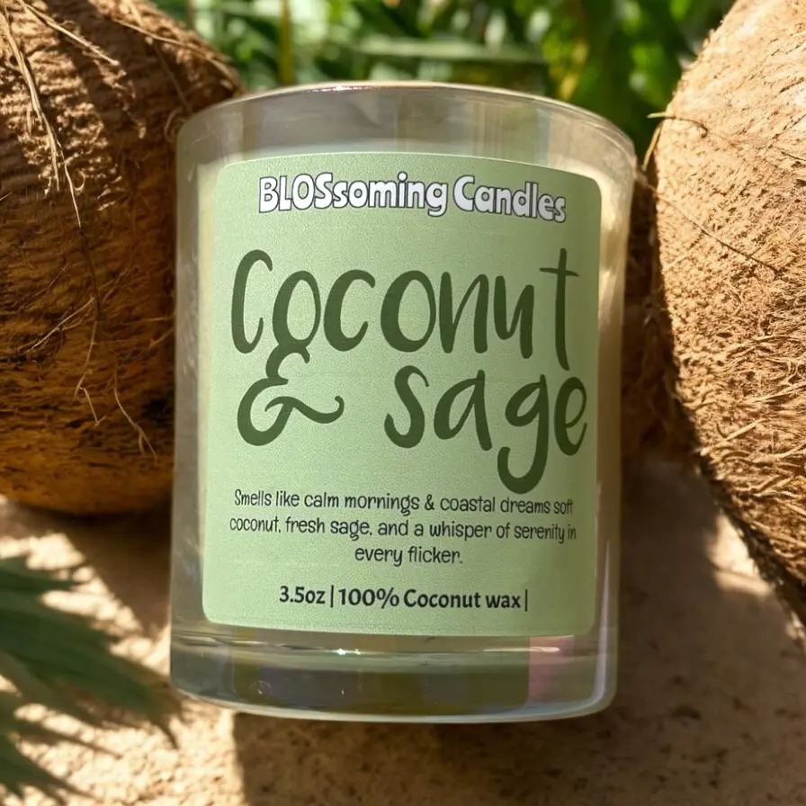 MINI COCONUT & SAGE CANDLE MINI COCONUT & SAGE CANDLE
