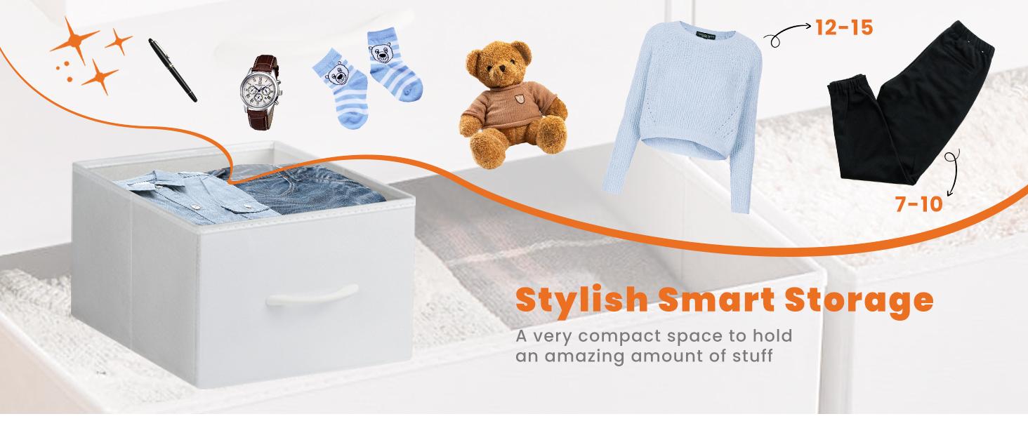 【Super Sale】Cupboards Cabinets Dresser - Fabric Storage Tower with 5 Drawers, Bedroom Organizer, Chest of Drawers with Fabric Bins, for Bedroom