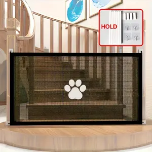 Pet Gate, Pet Isolation Protection Gate Fence Dog Isolation Net Portable Folding Dog Safety Protection Net Portable Folding Mesh Gate