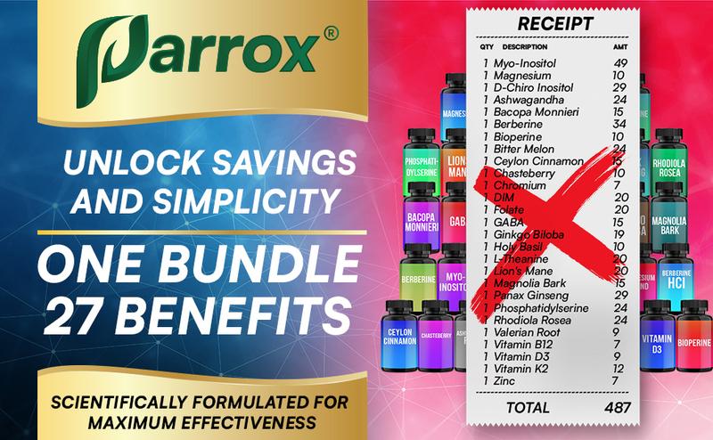 PARROX Soothe & Smooth Bundle - Cortisol and Myo-Inositol All-in-One Supplement - Multivitamin Combo with Extra Strength Ingredients - MADE IN USA