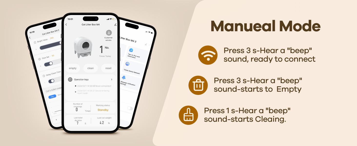 TAYACICY Self Cleaning Litter Box,95L Automatic Cat Litter Box Self Cleaning Large Capacity for Multiple Cats, App-Controlled with Safety Sensors, Removable Washable Liner,2 Rolls Garbage Bags,Grey