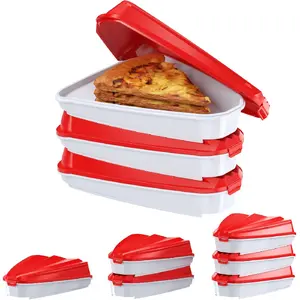 J.C Pizza Storage Container, Expandable Pizza Slice Container, Reusable Pizza Pan Pizza Box Set with Lids to Leftover Organization and Space Saver