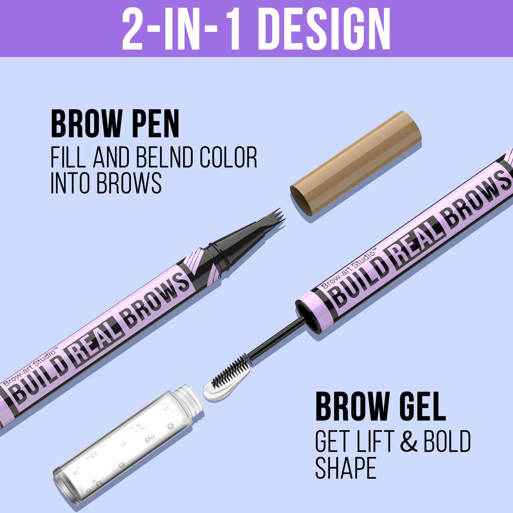 IMethod Curved Eyebrow Pen - Microblading Brow Pencil, Micro-Fork-Tip Applicator & Brow Pen 2-in-1 Dual-Ended Eyebrow Pencils for Women