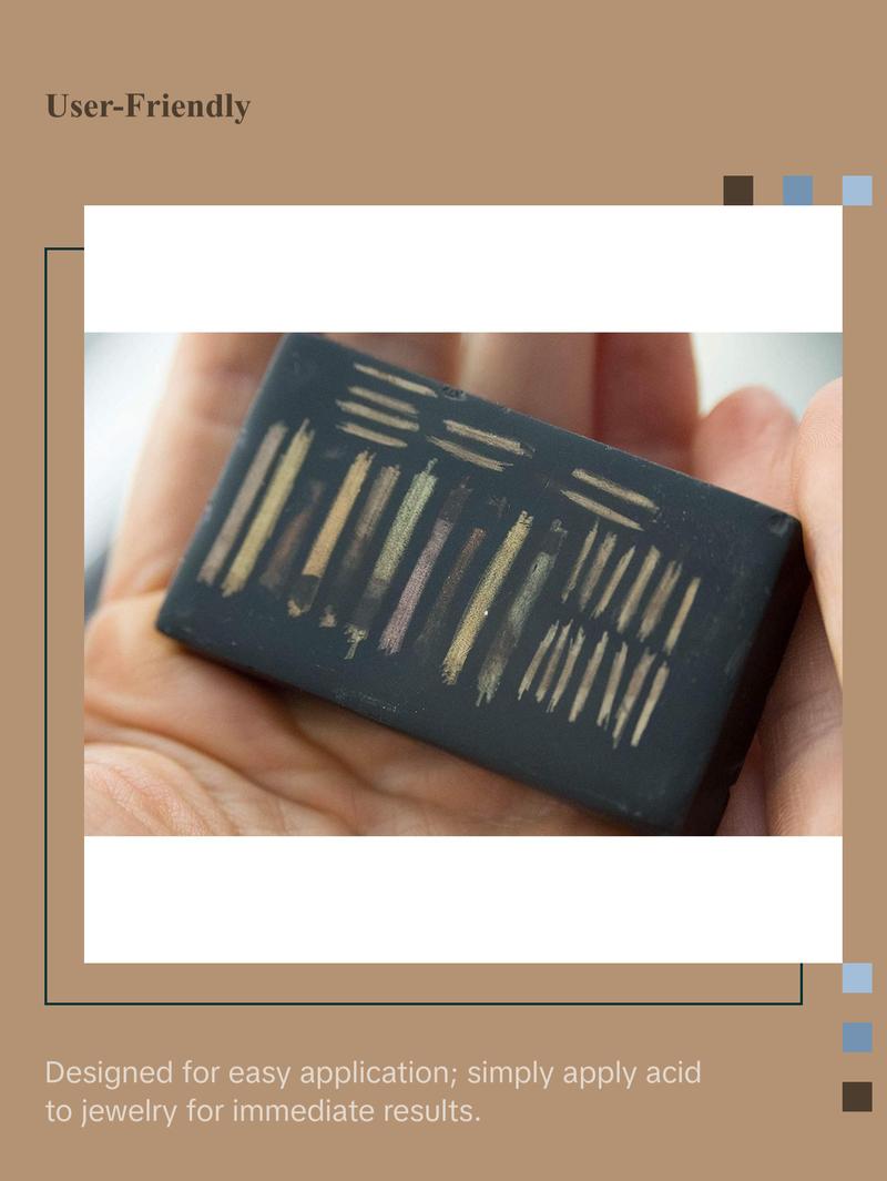 JSP 10K 14K Gold & Silver Sterling Jewelry Test Kit with 0.5 oz Acid Solutions & Premium Test Stone for Gold & Silver Investors