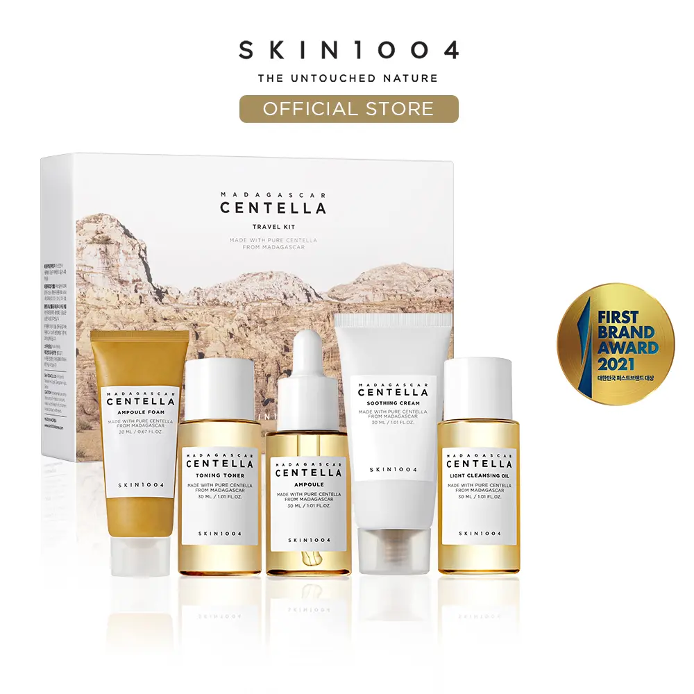 [SKIN1004 Official Shop] Madagascar Centella Travel Kit - Moisturizing Gentle Skincare Kit for Deep Cleansing, Foam, Soothing Cream