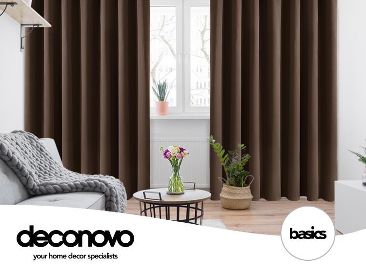 Deconovo 52W Plain Curtains 2 Panels Short Drapes for Living Room and Bedroom Thermal Insulated Room Darkening Curtains