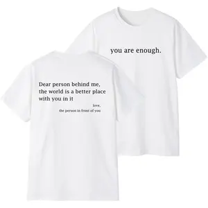 You Are Enough T-shirt - Tropical Streetwear Crewneck Graphic Tee, Unisex Casual Shortsleeve Shirt Menswear Top, Shirt Letter Print For Men, For Women, Men's T-shirts