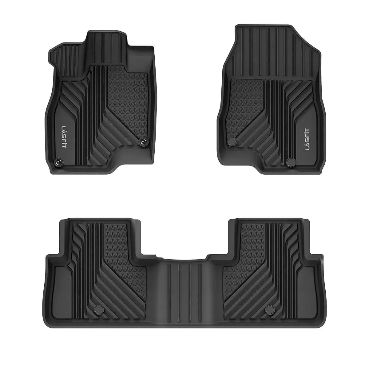 LASFIT TPE Rubber Car Mat Set - 1st-2nd Row Floor Mats for Trucks, Essential Automotive Interior Accessories, Rubber Car Floor Mats