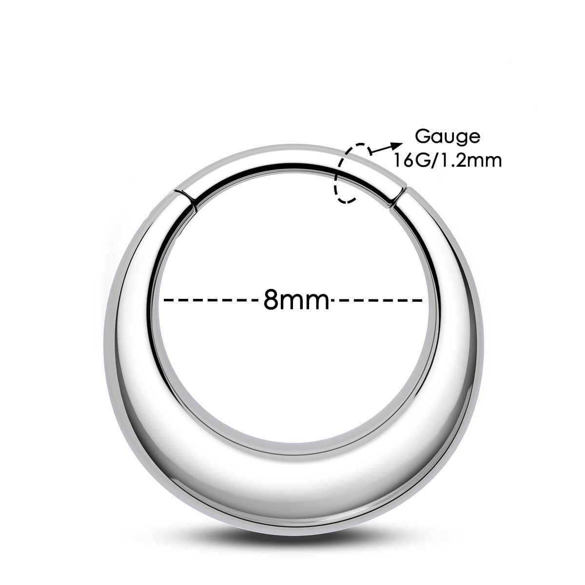 OUFER 16G Chunky Bubble Hinged Segment High Polish Nose Septum Daith Ring in Silver, Gold, Rose Gold & Black - 316L Stainless Steel