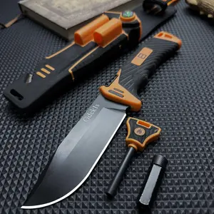 Multifunctional outdoor knife, fixed blade knife, suitable for picnics and camping, barbecuing and meat cutting, mountaineering and rock climbing, etc.