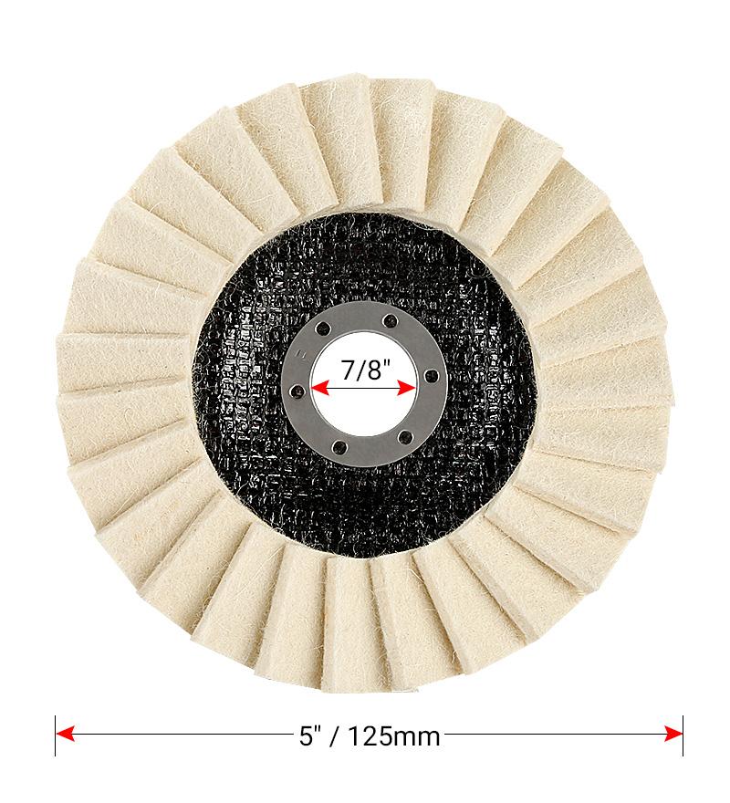 3PCS 5inch Wool Polishing Wheels Buffing Pads AngleGrinder Accessories Grinding Disc for Metal GlassCeramic Polishing
