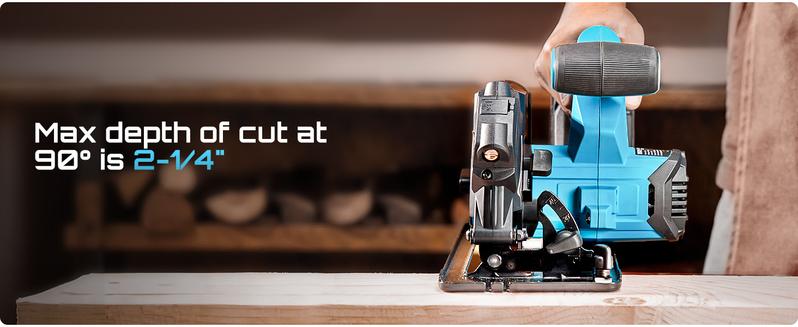 SeeSii MAX Circular Saw 6-1/2“, with Light, Laser Guide, Rechargeable, Includes 2x4Ah Batteries and Auxiliary Handle, 5200 RPM, 0-45° Bevel Angle, Portable with Adjustable Depth Circular Saw for Outdoor Work, Home DIY, and Professional Use CS610B