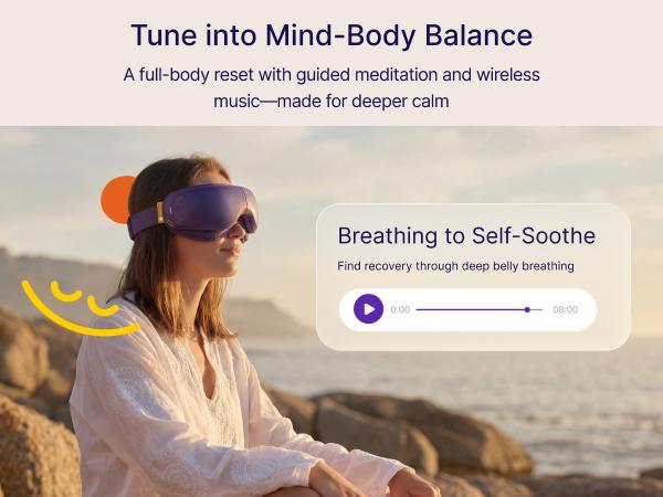 RENPHO & Headspace Eyeris Zen Eye Massager with Heat, Meditation Sounds, Ultra-Quiet Eye Mask for Stress Relief & Sleep