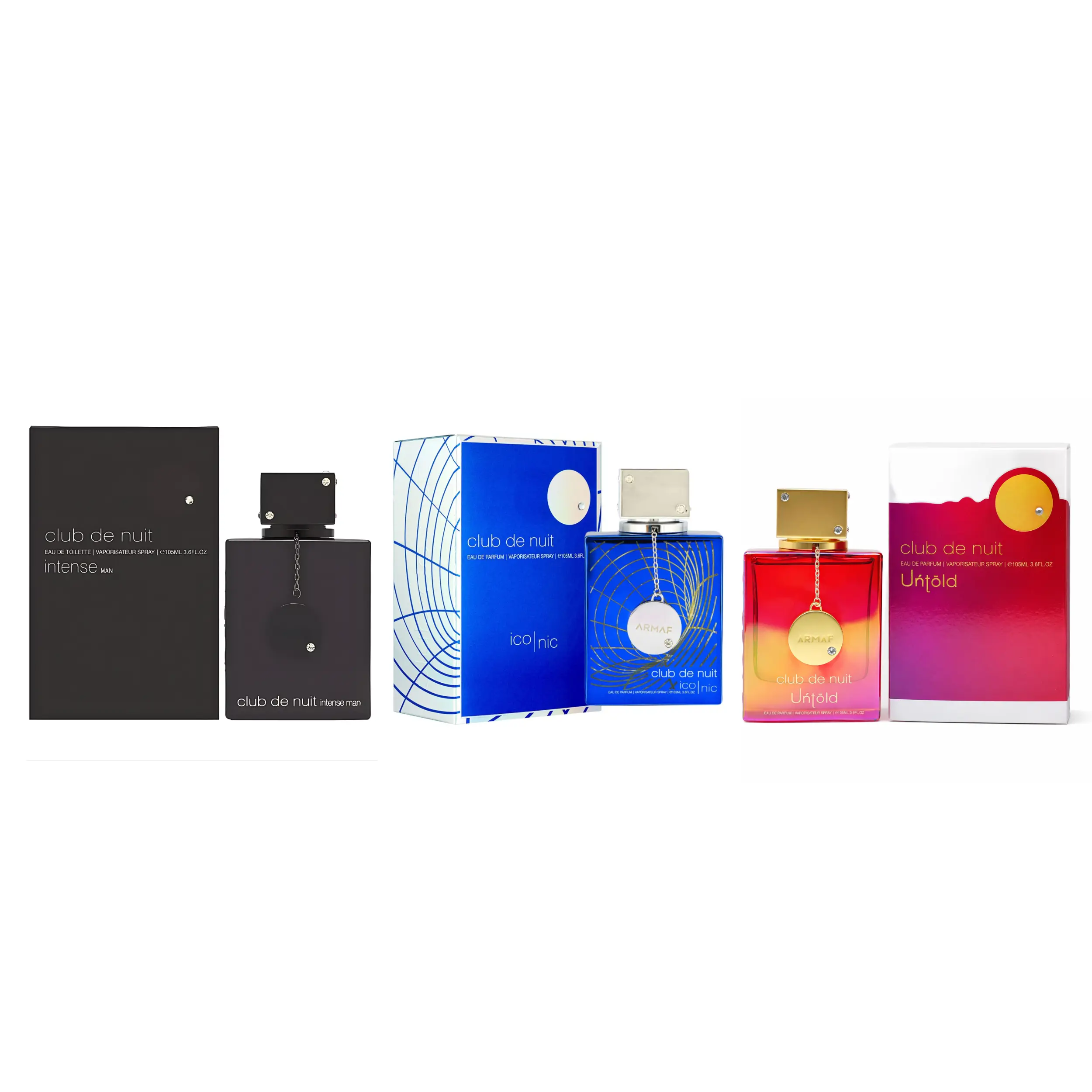 ARMAF CDN 3 Piece Gift Set - Intense Man  | Untold & Iconic Eau De Parfum 3.6FL.OZ