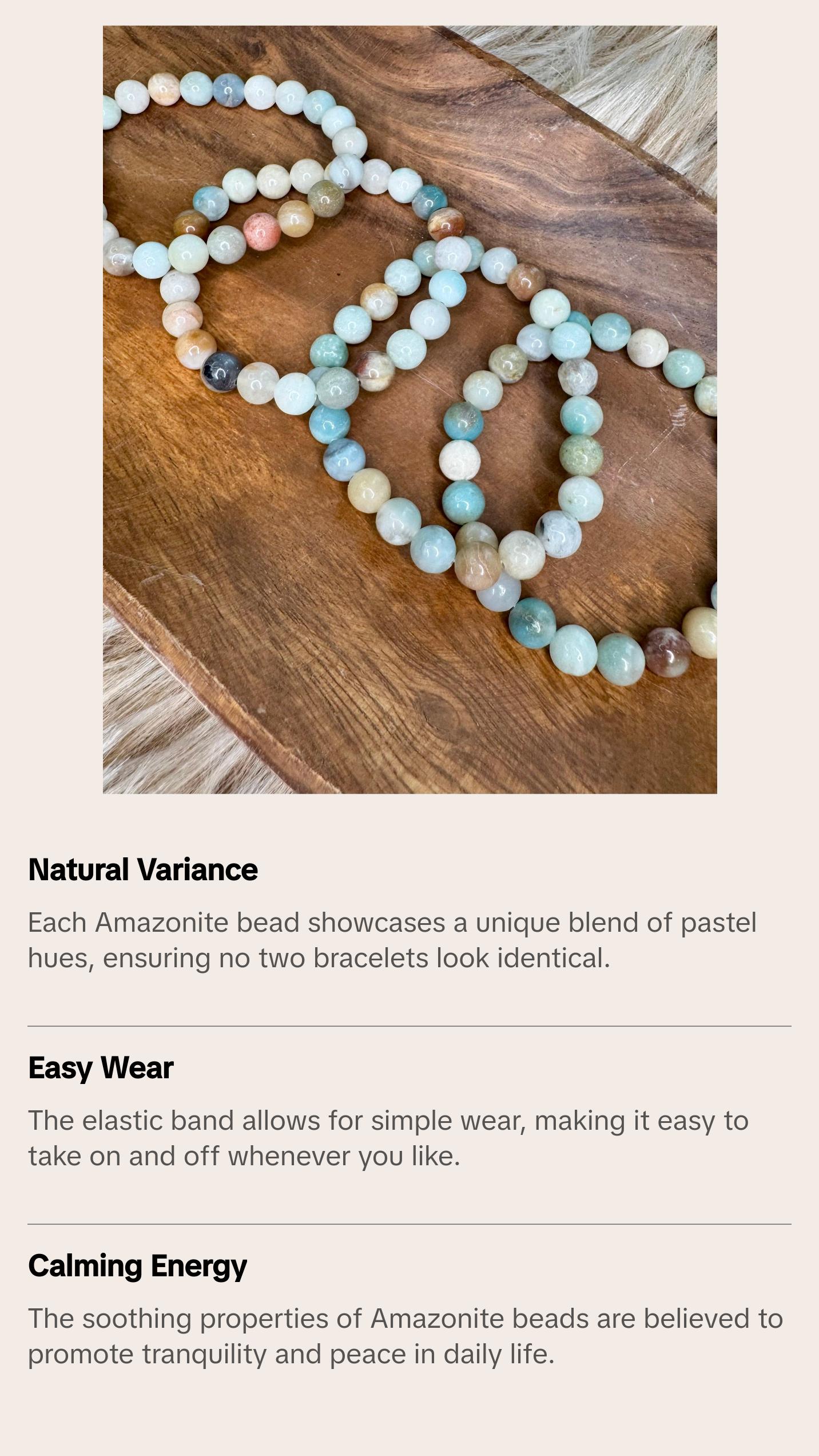 Amazonite 8mm Sphere Bracelets - Natural Beads in Various Colors, Round Design, Elegant and Unique Jewelry