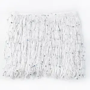 1Meter 20Cm Sequin Fringe Tassel Latin Dress Lace Trims Ribbon Dance Performance Bags Fringes Fabric DIY Sewing Accessories Meetee