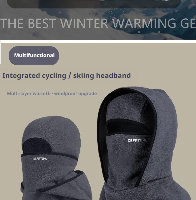 Outdoor winter warm hat neckband integrated cycling mask sports ski head cover neck windproof cold