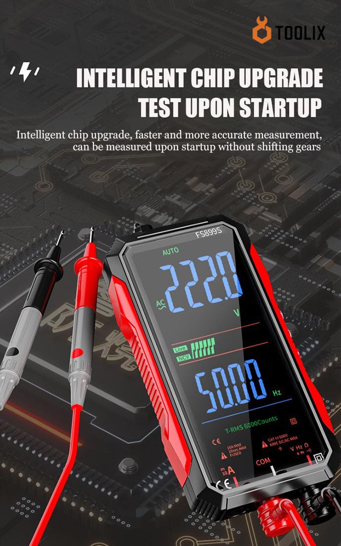 6000 Count True RMS Digital Multimeter with Auto-Ranging – Professional Voltage & Current Tester for Home, Auto, and Industrial Use. TOOLIX.smart digital multimeter,
