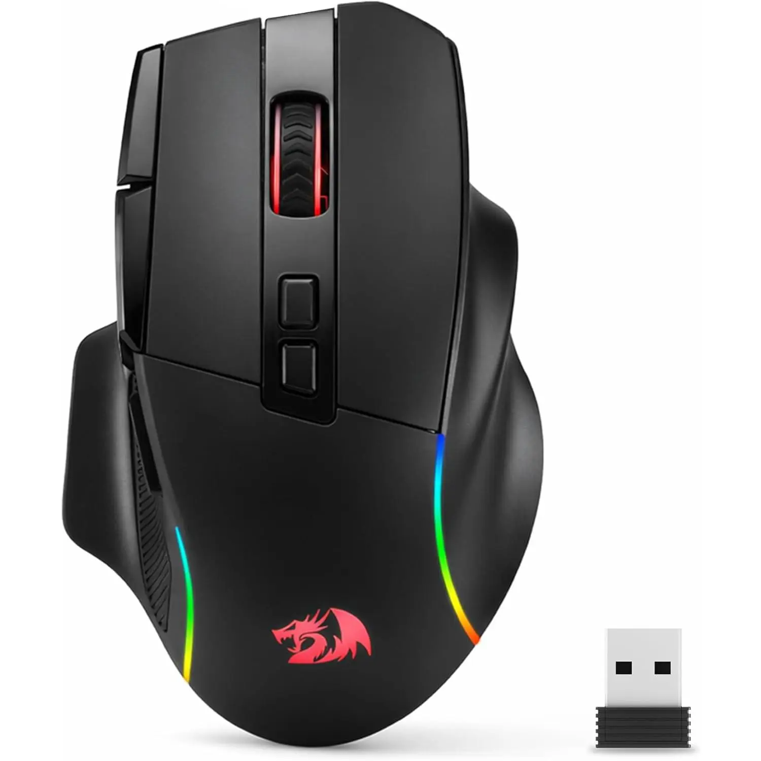 Redragon M925 PRO Wireless Gaming Mouse - PC Gaming Accessories with 26,000 Max DPI Optical RGB Lighting, 10 Programmable Buttons, Ergonomic Natural Grip, Software-Supported DIY Keybinds & DPI Redefinition, Black, Gamer Stuff tiktokshopbacktoschool, Redef