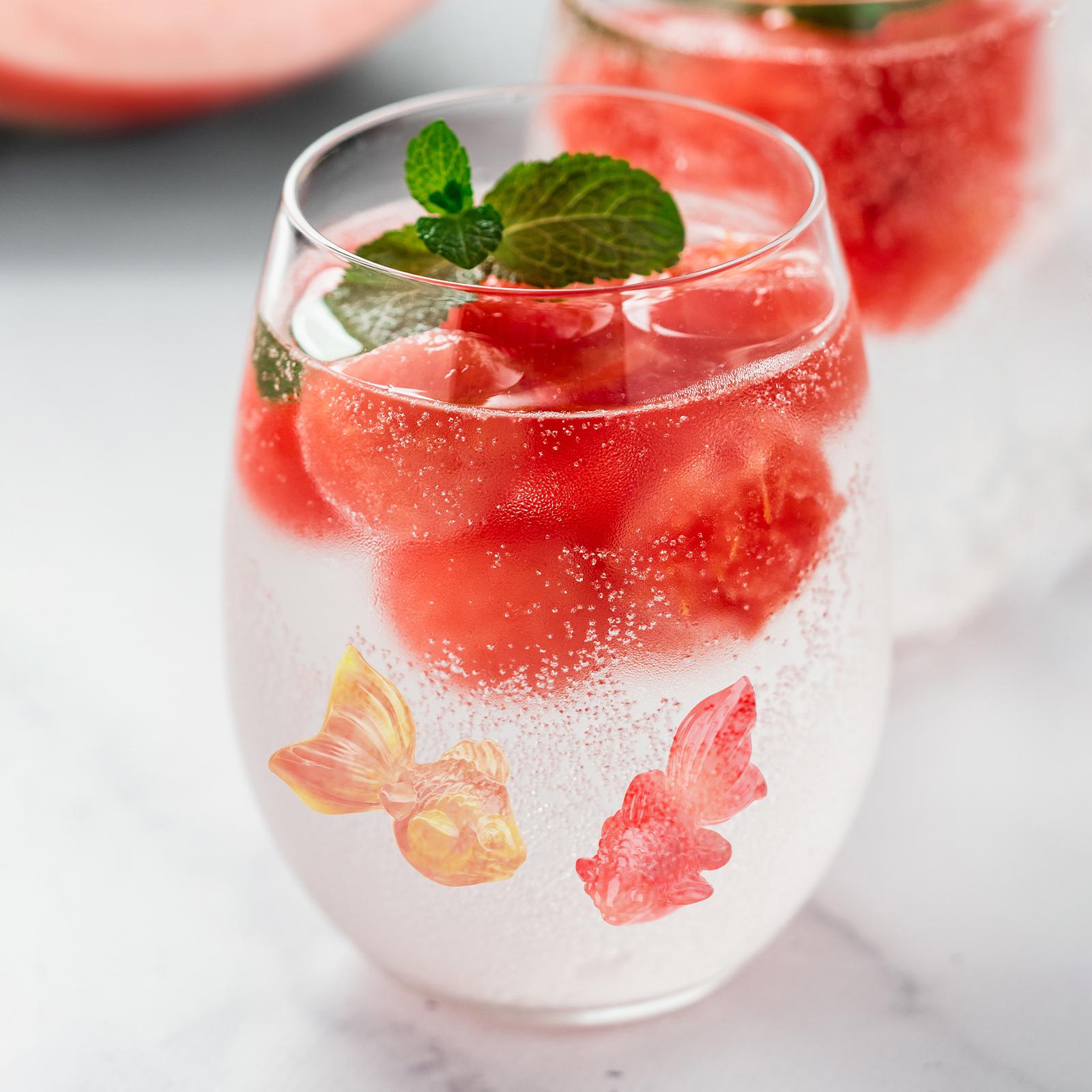 Amos 4D Lucky Fish Gummy – Real Juice Filled, 3D Shaped Goldfish Candy for Fun & Drinks(Peach & Mango Flavor, 65g) Perfect Sweet gift Snack Fruit