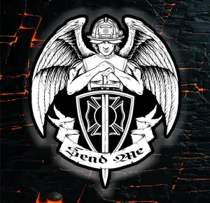 Saint Michael Send me Firefighter Decal Sticker (two decals 2.5")  Sticker