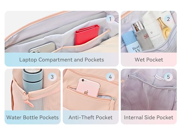 MAXTOP Women's Gym Yoga Duffle Bag with Shoe Pouch,Multi-Purpose Overnight Travel Bag for Gym,Work, Dance, Sports