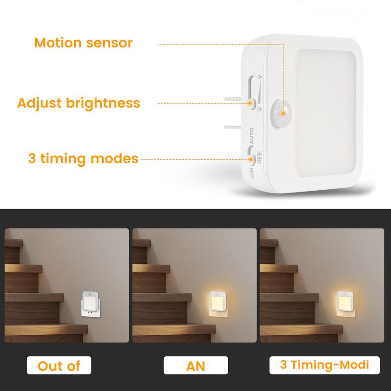 Motion Sensor Night Light Dimmable Plug-in Wall Light 1-Pack Warm White Cozy Ambiance Ideal for Bedrooms Bathrooms Motion Sensor Night Light Dimmable Plug-in Wall Light 1-Pack Warm White Cozy Ambiance Ideal for Bedrooms Bathrooms