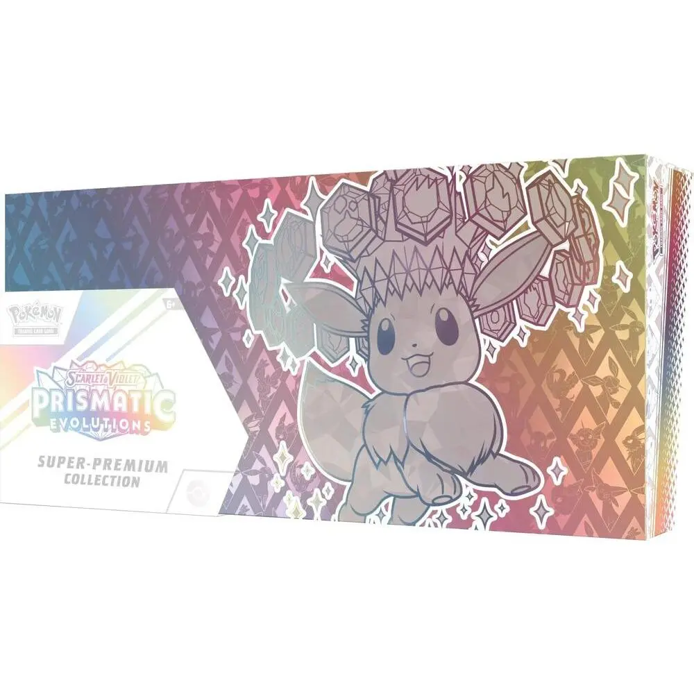 Prismatic Evolutions Super Premium Collection (small tear in corner)