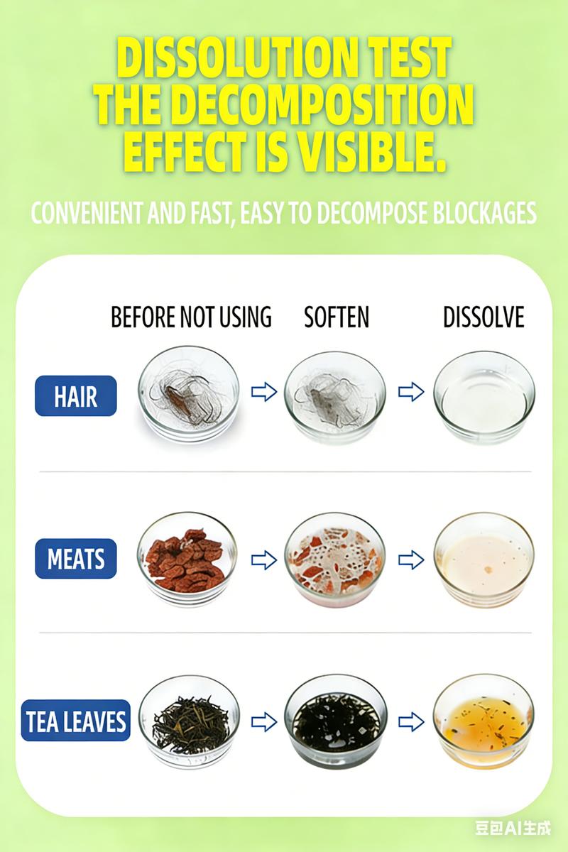 PICKZONE PIPE BOBO -Drain Unclogger Powerful Pipeline Dredging for Kitchen Sinks Shower Drains Tubs Dissolves 200+ Blockages Kills 99% Bacteria Safe for All Pipes Quick Dredging Formula Household Cleaner Bathroom Cleaning Tool