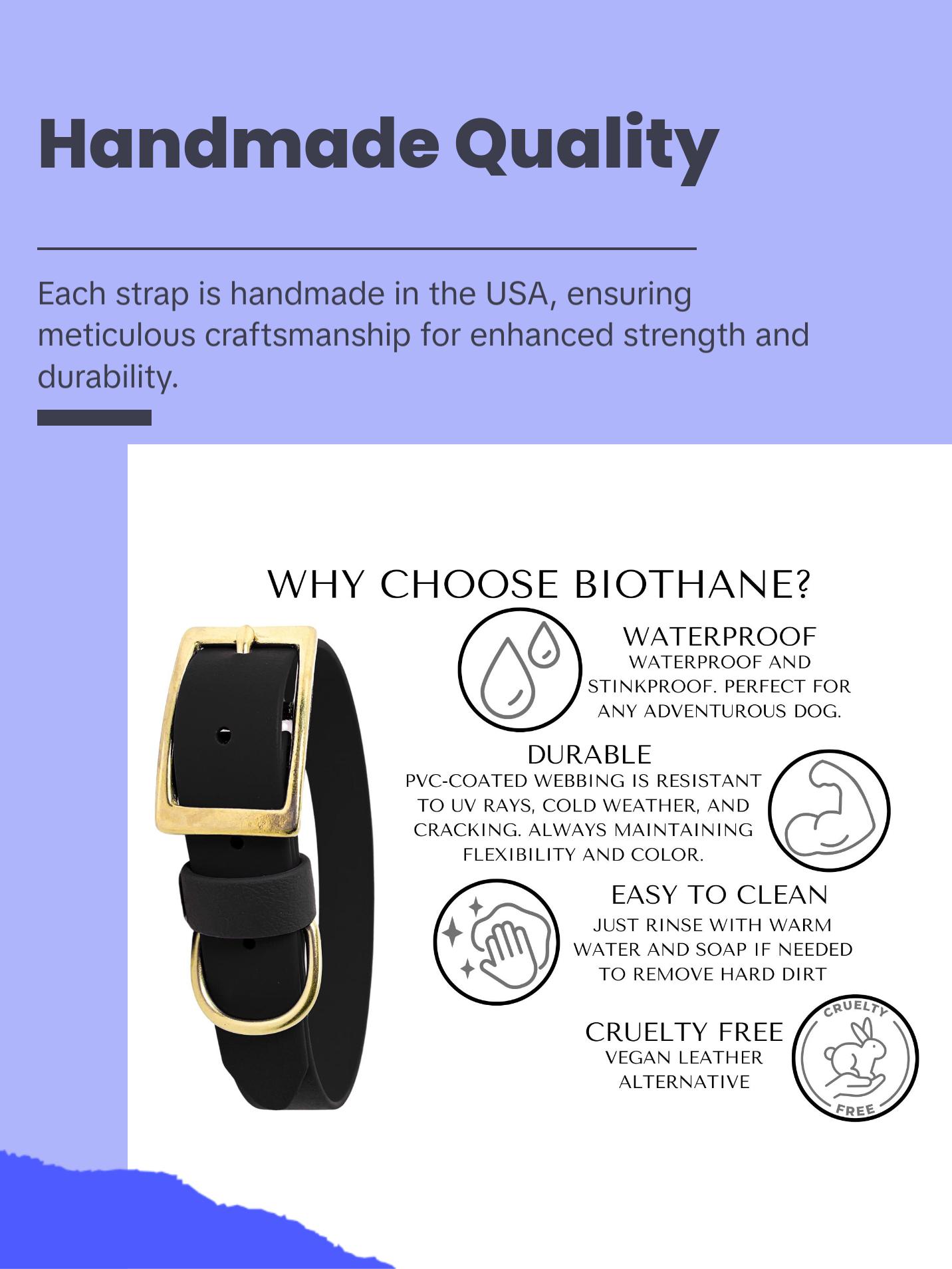 E-Collar Bungee Strap – 1" BioThane® Replacement Collar for Dogtra, Garmin & E-Collar Technologies, Waterproof & Handmade in USA