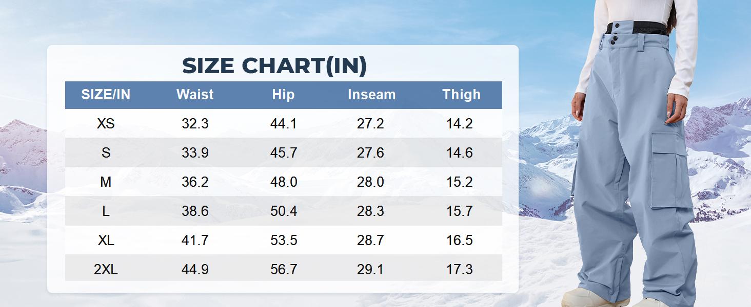 YEEFINE Men and Women's Snow Snowboard Pants Loose Fit Insulated Waterproof Unisex Baggy Cargo Ski Pants Bibs Warm Winter