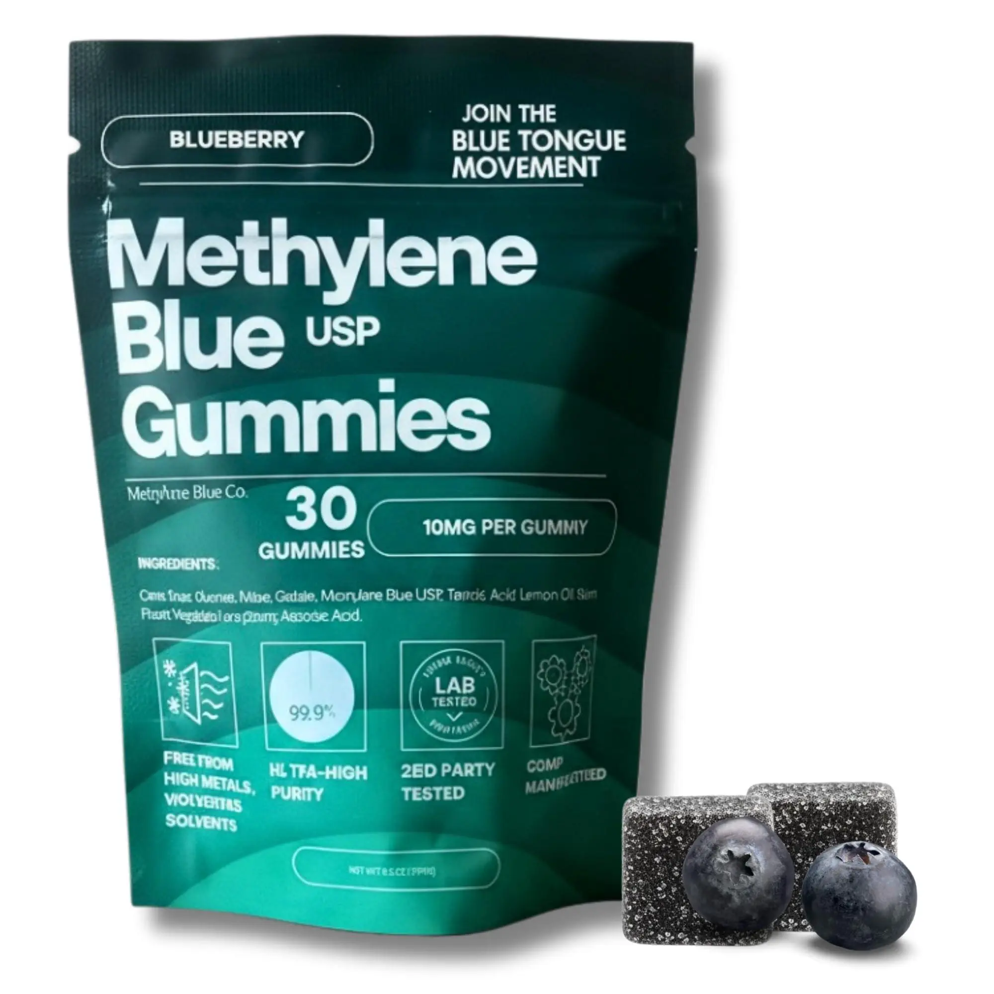 Methylene Blue Gummies 10mg 30ct, The First of its Kind, 3rd Party ...