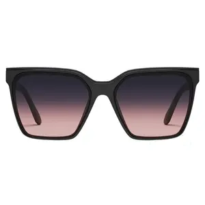 Quay - Women's Sunglasses, Square Lenses with UV Protection, Oversized Sunglasses (Level Up, Black Plum Pink)